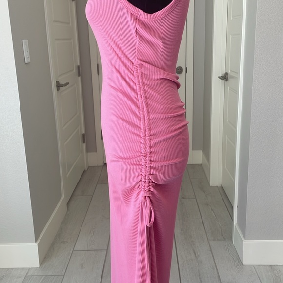 J. Crew Ruched Midi Dress in Vintage Rib in Flamingo Size S - Picture 6 of 12